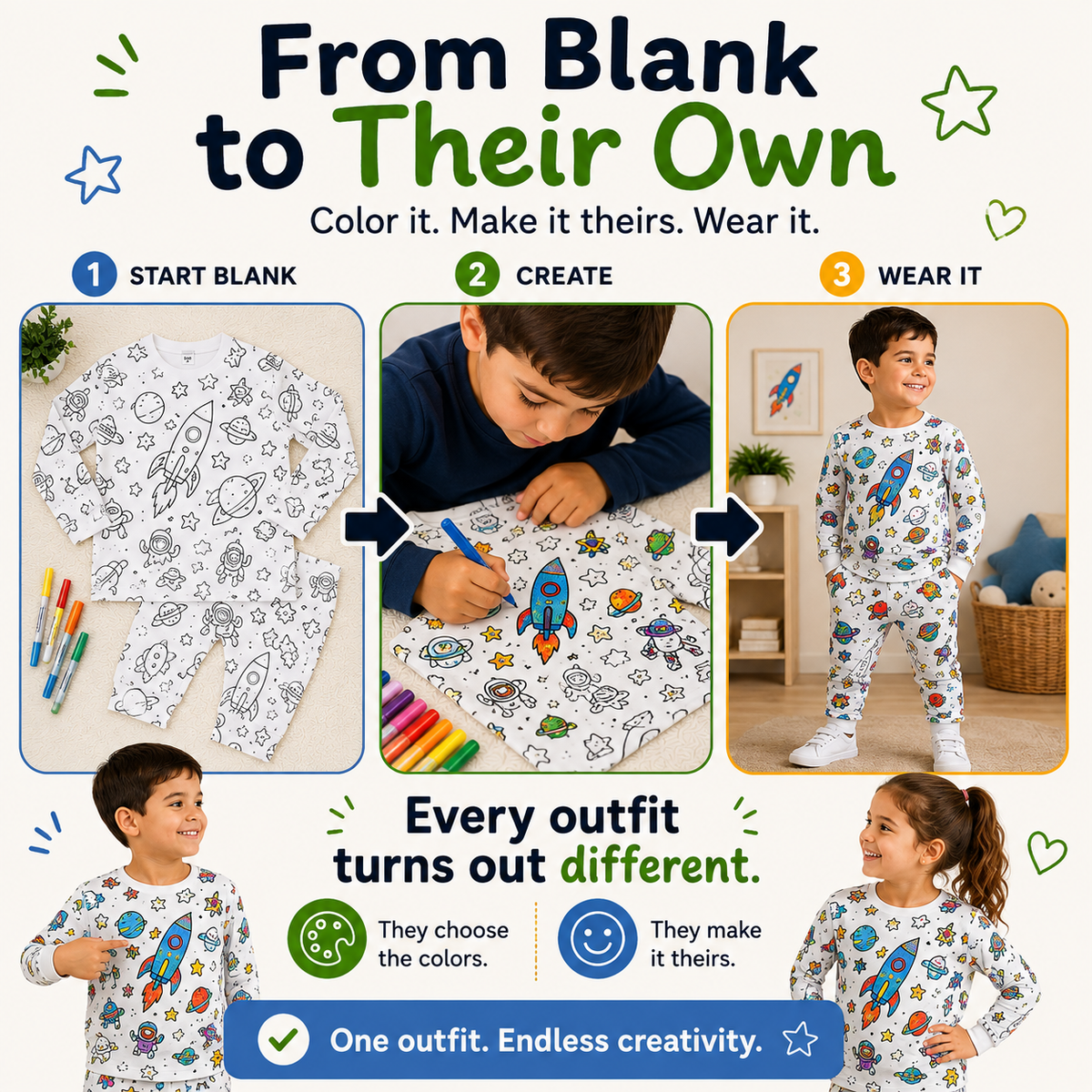 Color Your Own Shirt & Pants Set