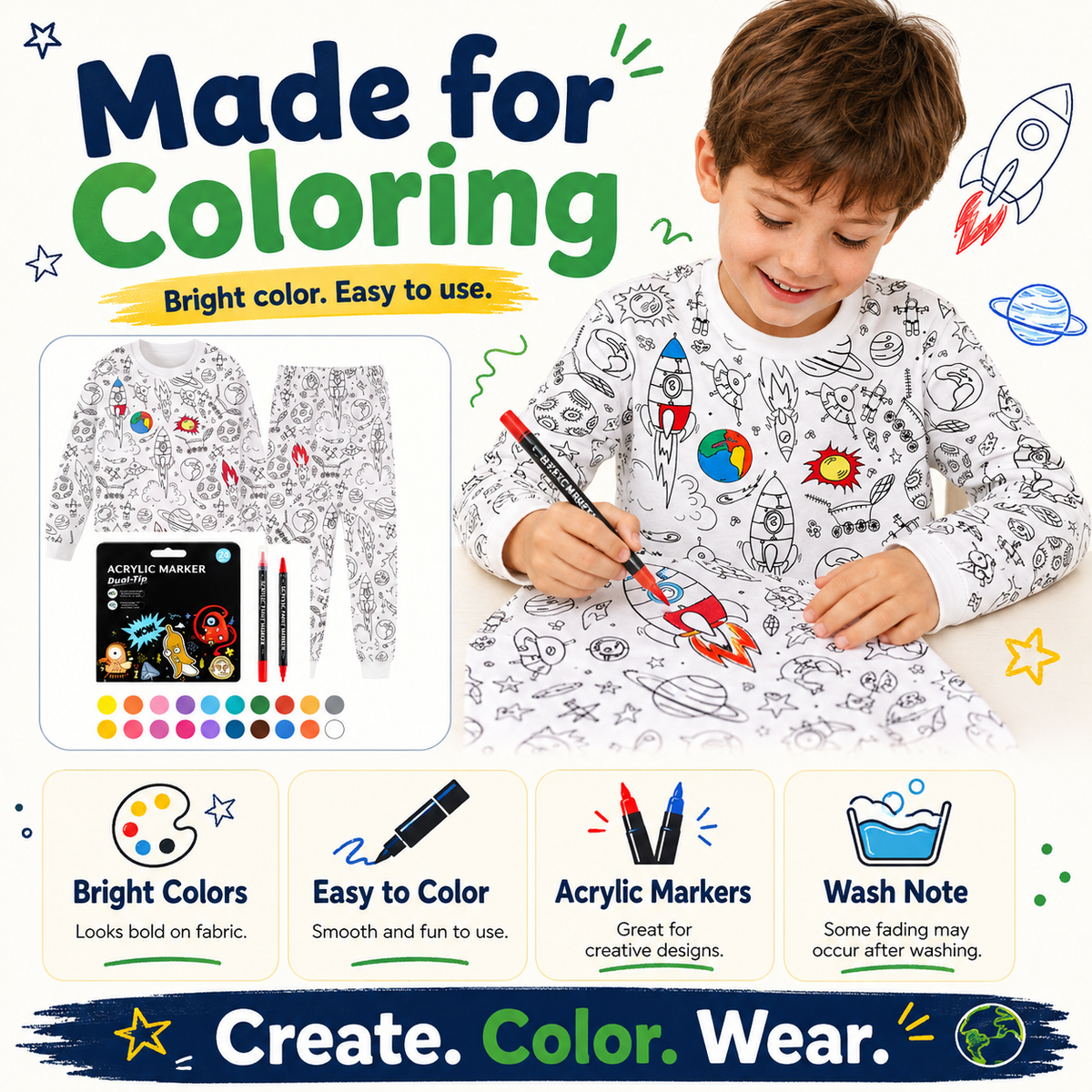 Color Your Own Shirt & Pants Set
